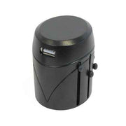 Universal World Travel Plug Adapter USB-A Plus and Charger US UK EU AUS Black
