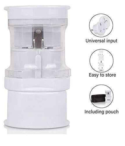 Universal Power Adapter with Electrical Plug for European US, EU, UK, AU White