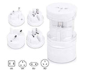 Universal Power Adapter with Electrical Plug for European US, EU, UK, AU White