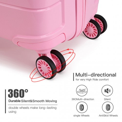 K1997L - KONO 24 INCH HARD SHELL PP SUITCASE - PINK | Neil's Luggage Store