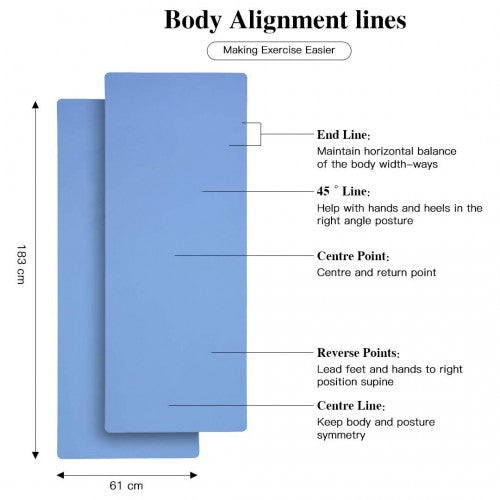 Yoga-1 - Kono TPE Non-slip Classic Yoga Mat - Blue | Neil's Luggage Store